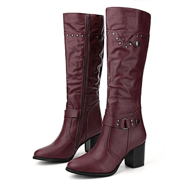 chunky heel riding boots