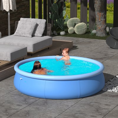 94.5"W PVC Inflatable Pool Outdoor Family Inflatable Swimming Pool - 94.5"W x 28.4"H