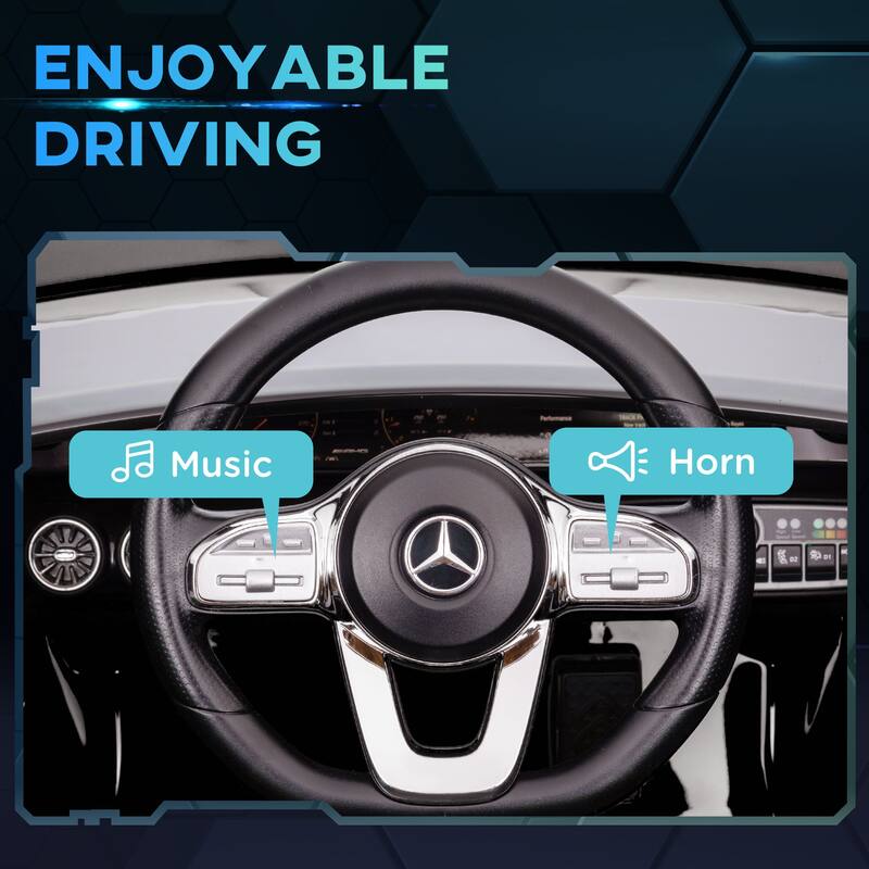 Licensed Mercedes-Benz AMG CLA 45 Kids Electric Ride On Car with Remote, Adjustable Speed, Spring Suspension, and Music