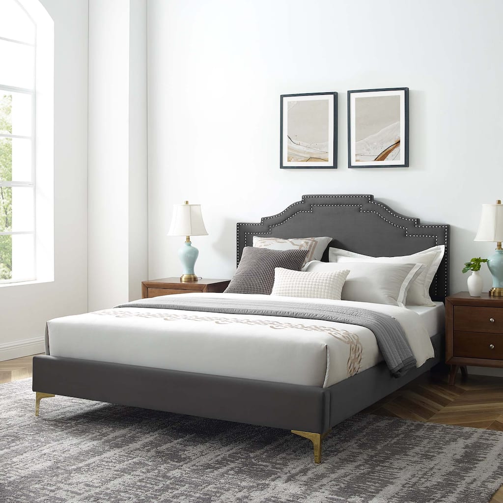 Adelaide Performance Velvet King Platform Bed
