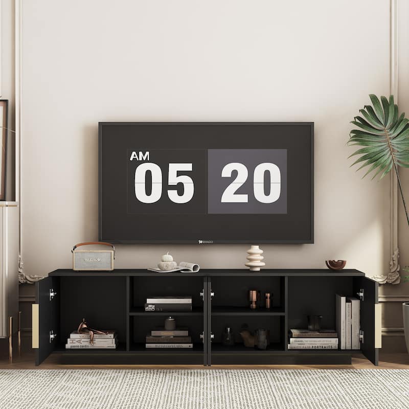 TV Stand with 16 Color LEDs,68" Modern TV Stand, TV Cabinet Entertainment Center for 55 60 65 Inch TV