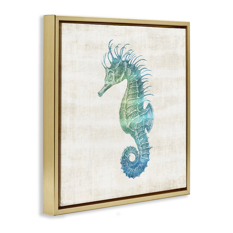 Stupell Ombre Seahorse Expression Framed Floater Canvas Wall Art Design By Susan Arnot