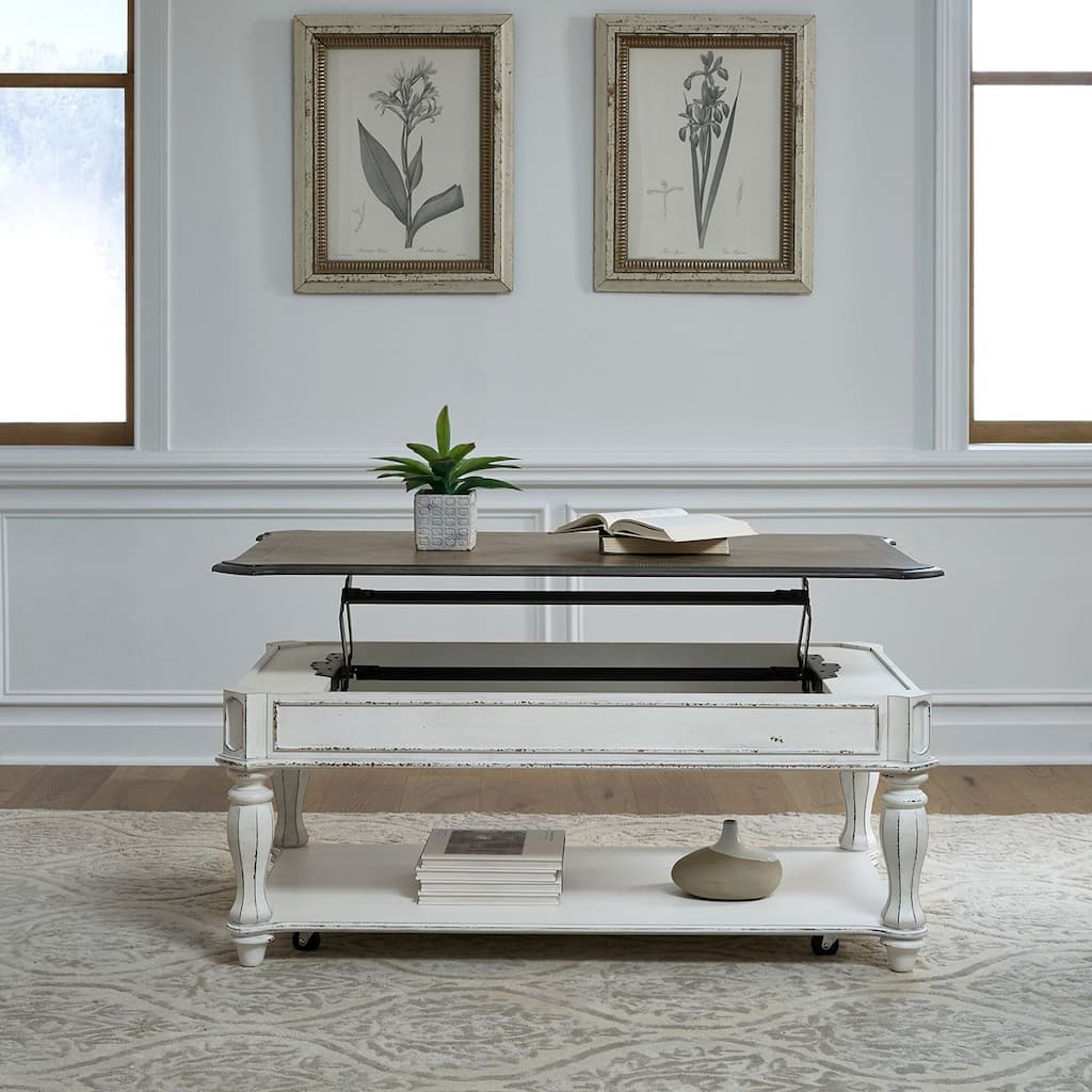 Magnolia Manor Antique White Lift Top Cocktail Table