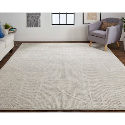 Grand Bazaar Rheed Hand Knotted Solid Modern Area Rug