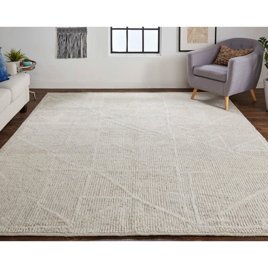 Grand Bazaar Rheed Hand Knotted Solid Modern Area Rug