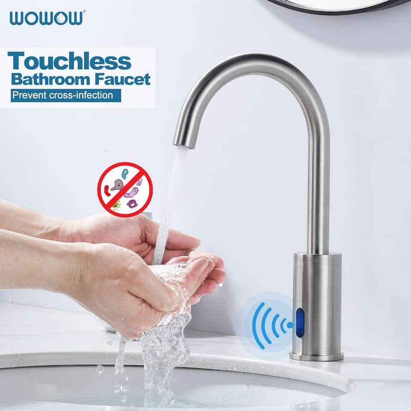 WOWOW Modern Touchless Smart Single Hole Bathroom Faucet