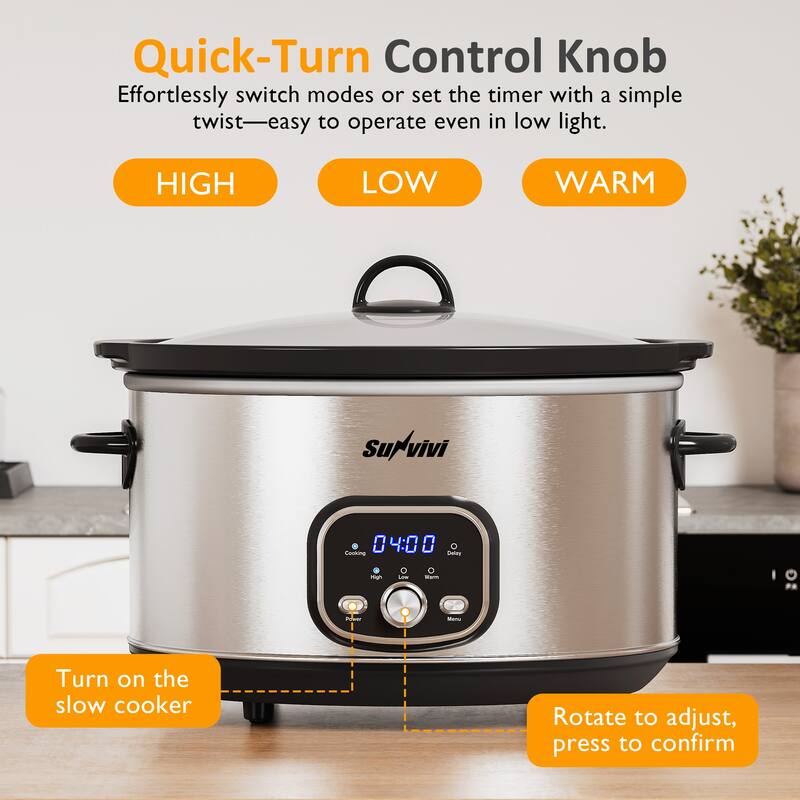 8.5 Quart Programmable Slow Cooker with Delay Function