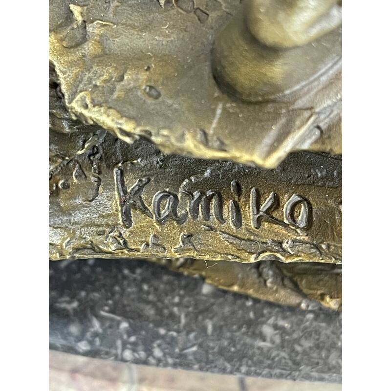 Original Kamiko Outlaw Wild West Bronze Marble Base Sculpture Statue Figurine