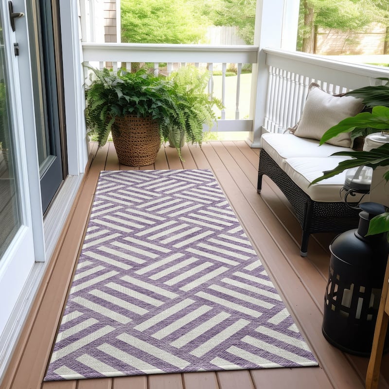 Machine Washable Indoor/ Outdoor Chantille Geo Modern Rug