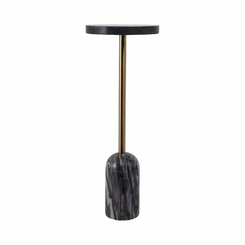 Modern Marble Top & Base Accent Table - Gray