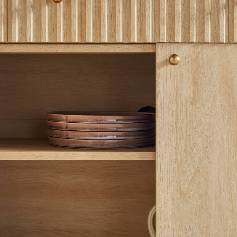 Walker Edison Modern Fluted Wood Buffet Sideboard with Storage