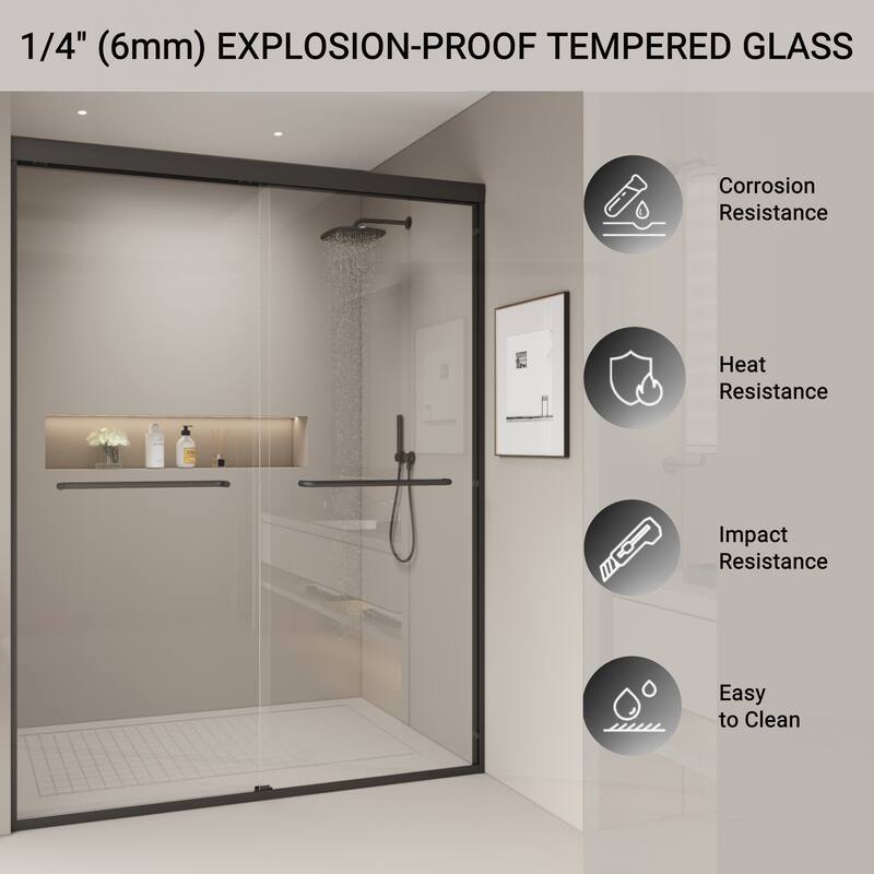 Sophisticated Double Sliding Shower Door for Stylish Bathrooms, Enhancing Privacy and Comfort.