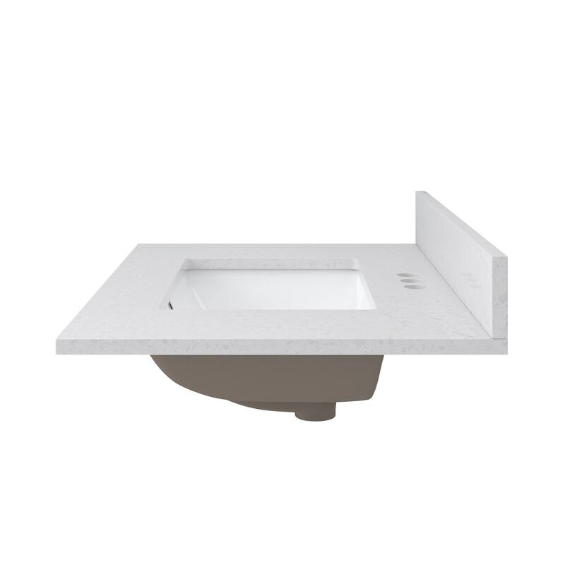 CRAFT + MAIN QZ31224R 31" Quartz Vanity Top with Backsplash and