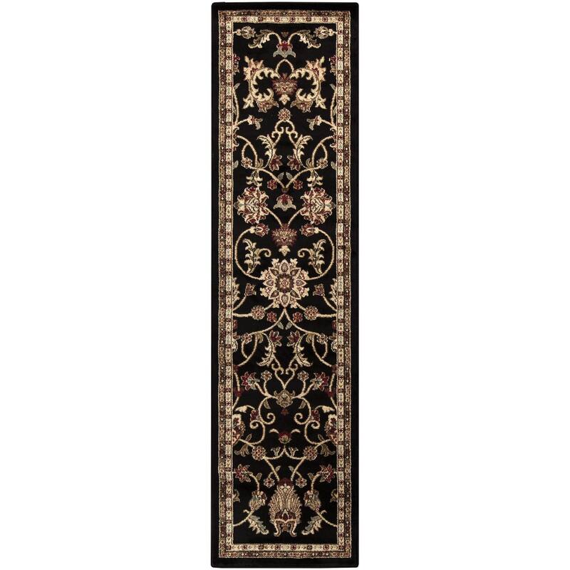 Livabliss Riley Updated Traditional Oriental Area Rug - Black - 2' x 7' 5"