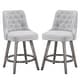 preview thumbnail 13 of 24, HOMYKA Tufted Swivel Bar Stool with Wood Grain Chair Legs Set of 2