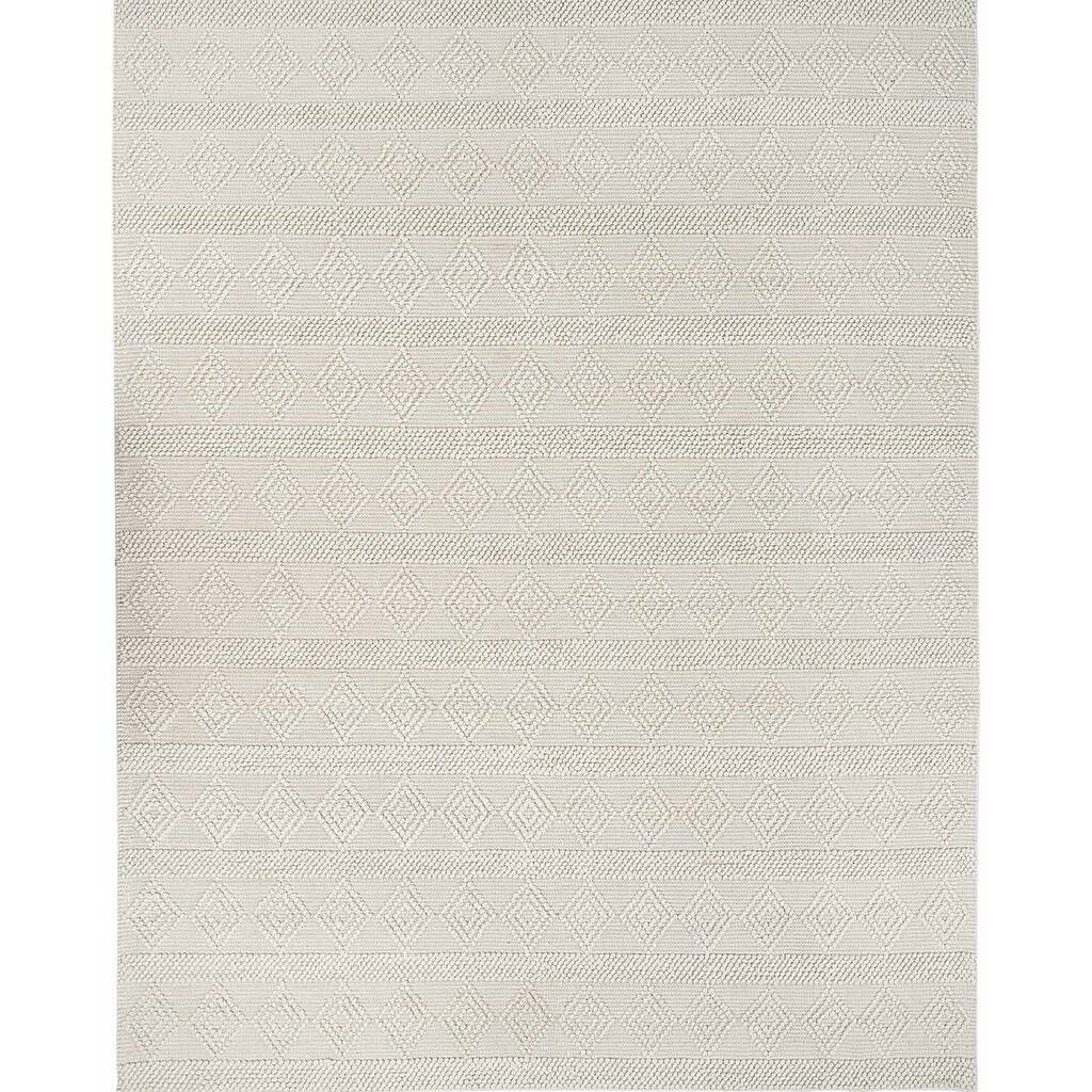 Hauteloom Bolinger Wool Living Room, Bedroom Area Rug - White - 2' x 3'