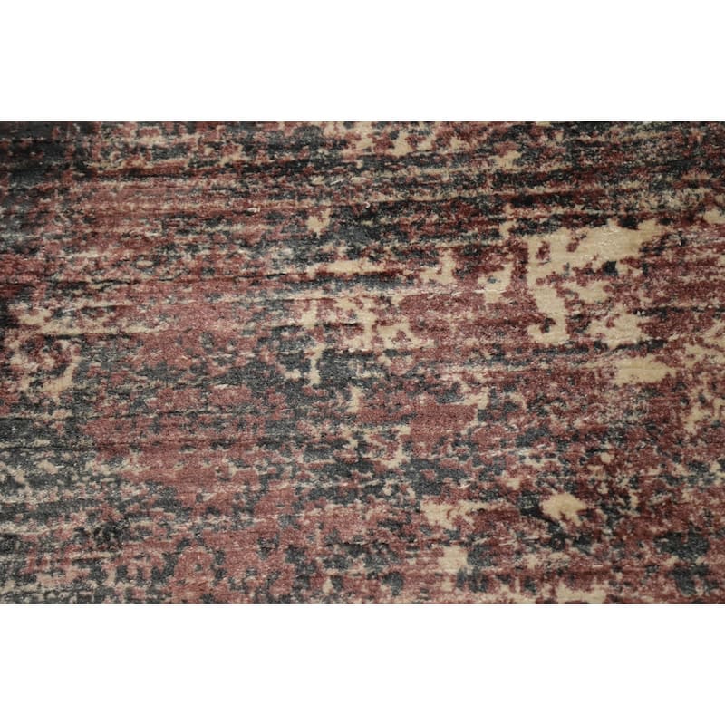 Hand Knotted Oriental Viscose Silk Carpet Modern All-Over Oranges & Rust Abstract Area Rug - 6' 5'' X 4' 7''
