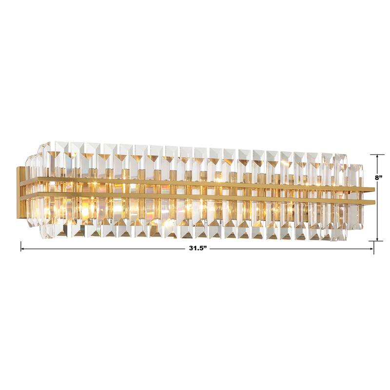 Hayes 6 Light Aged Brass Bathroom Vanity