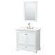 Option White, Gold Trim, White Quartz Top