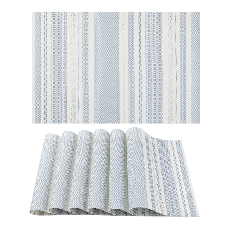 6 Pack Placemats, Placemats for Kitchen Dining Table Decor Heat Resistant Table Placemats Wipeable Table Mat - 18*12in