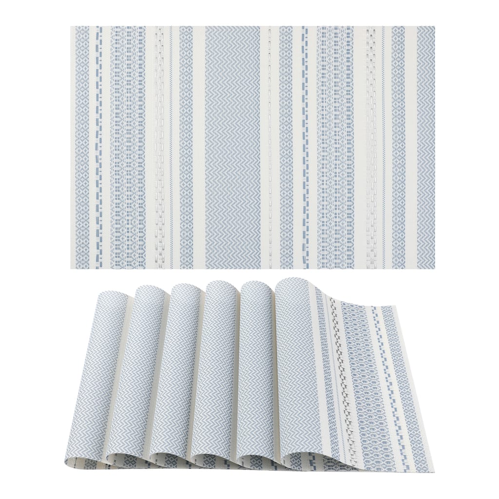 6 Pack Placemats, Placemats for Kitchen Dining Table Decor Heat Resistant Table Placemats Wipeable Table Mat - 18*12in