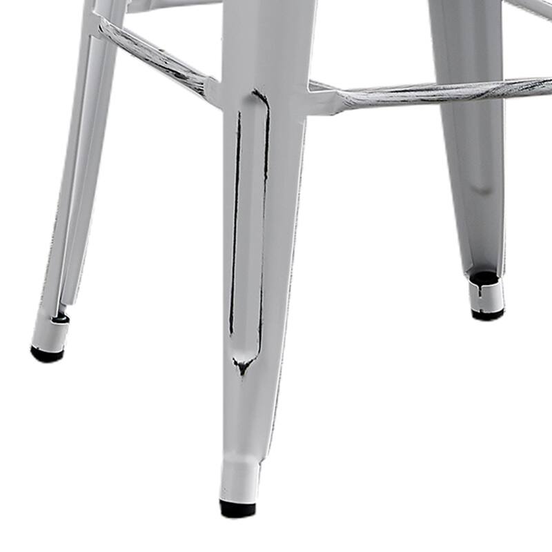 AC Pacific 30 In Metal Backless Barstool Set of 2