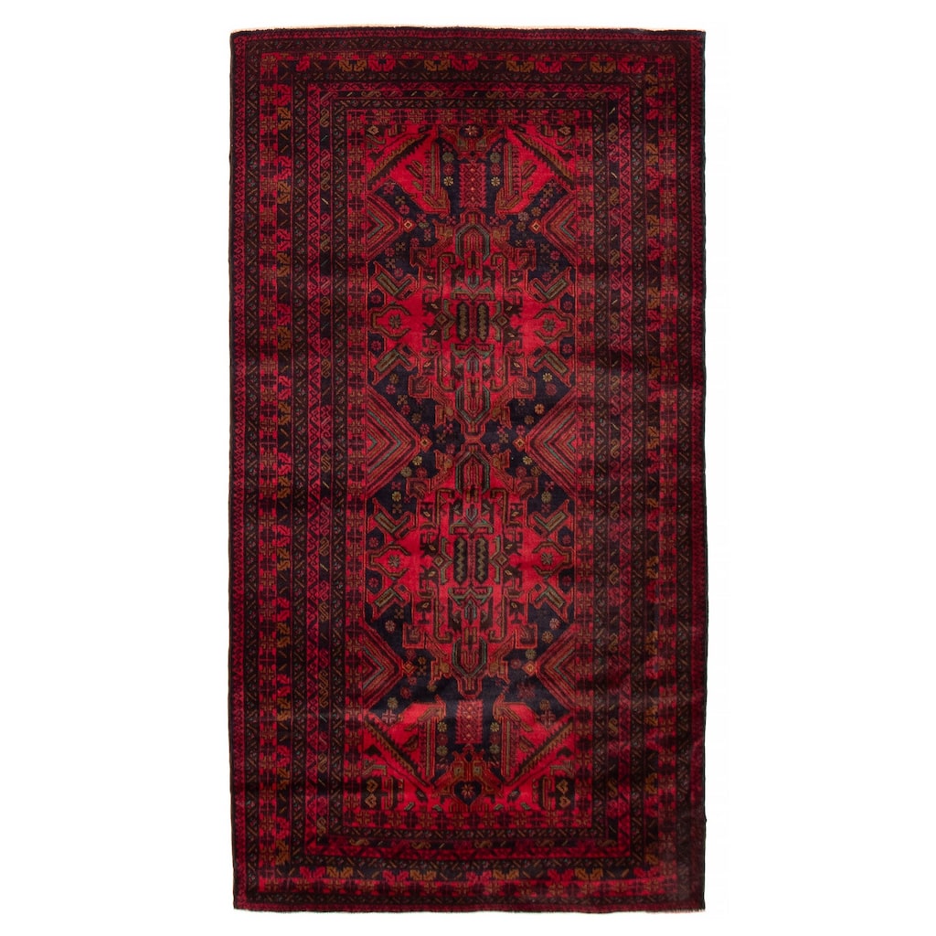 Teimani Red Rug 3'9" x 7'1" - 3'9 x 7'1