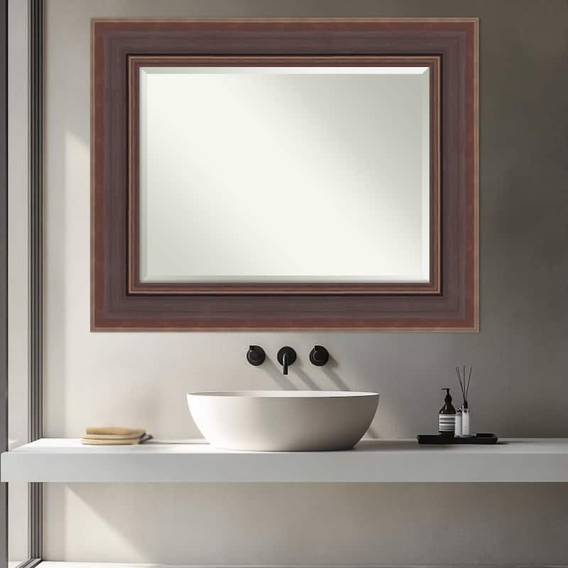 Moab Brown Bronze Beveled Framed Bathroom Vanity Wall Mirror - Moab Brown Bronze