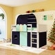 preview thumbnail 7 of 19, Twin Size Loft Bed Playhouse Bed Frame with Tower Tent and 3 Storage Pockets Navy