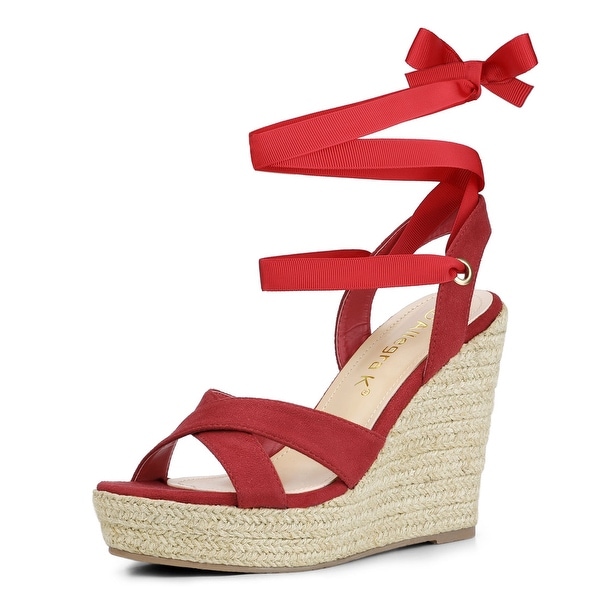 womens tie up wedges