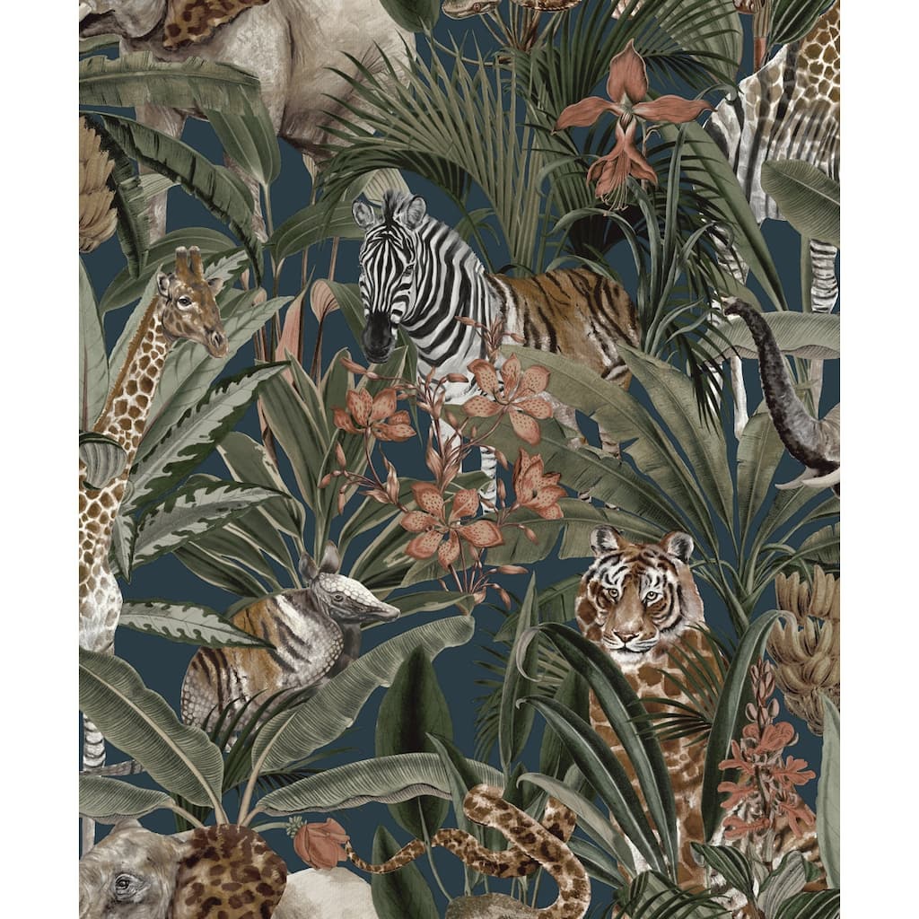 Safari Fusion Non-Pasted Wallpaper – 396in. x 21in. – Covers 56 square feet