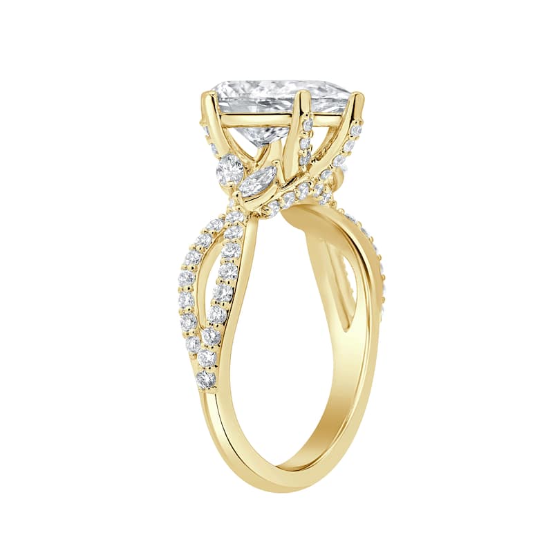 Auriya 14k Gold 5 3/4ctw Pear-Shaped Lab grown Twisted-Vine Diamond Engagement Ring (E-F VS)
