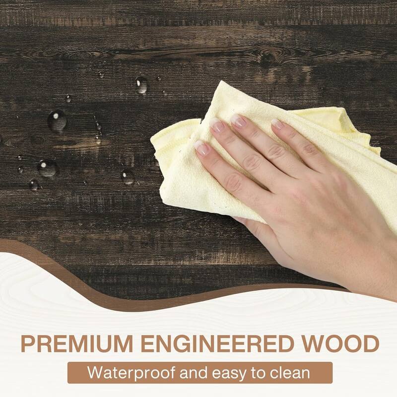 71" Farmhouse Dining Table Rectangular with X-Trestle Metal Legs Rustic Black