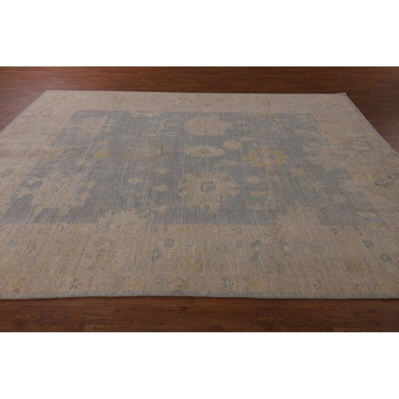 Oushak Turkish Area Rug Hand-Knotted Vegetable Dye Wool Carpet - 8'2"x 10'0"