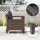 preview thumbnail 21 of 31, Bonosuki 8 Pieces Patio Sofa with Rectangle Fire Pit Table and Ottomans, All-Weather PE Rattan Wicker Sofa with Cushion, Gray
