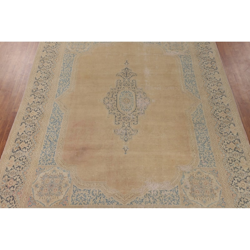 Kerman Persian Vintage Area Rug Hand-Knotted Wool Carpet - 9'10" x 13'3"