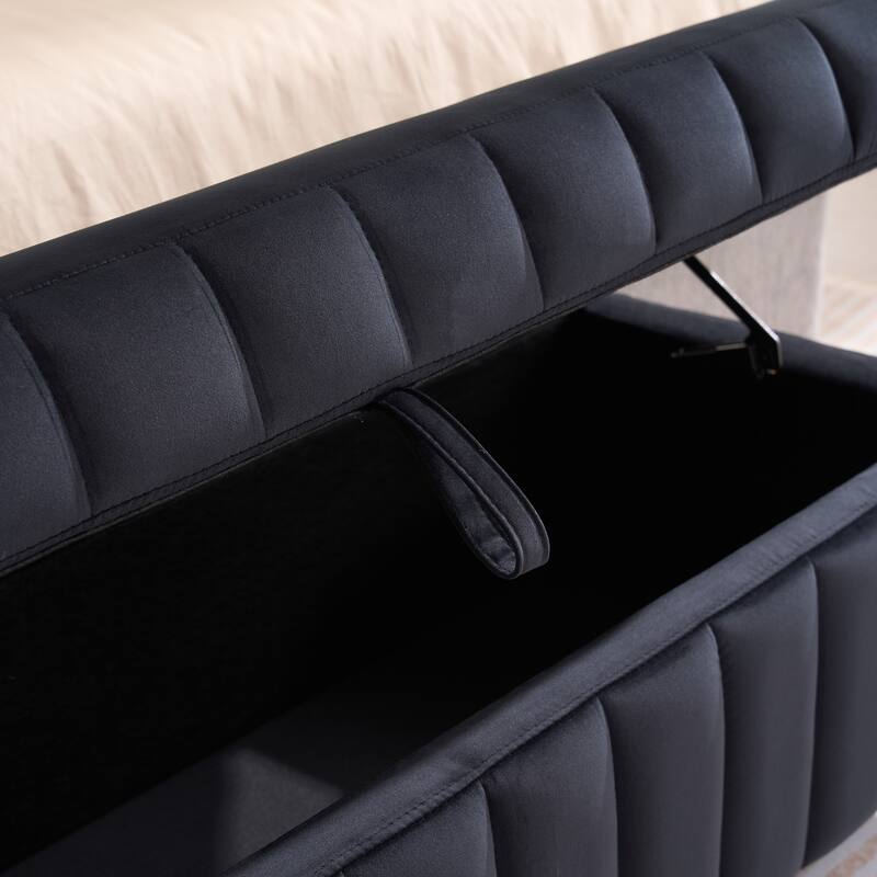 49.2"W Modern Storage Bench,Bedroom Ottoman Bench with Metal Legs