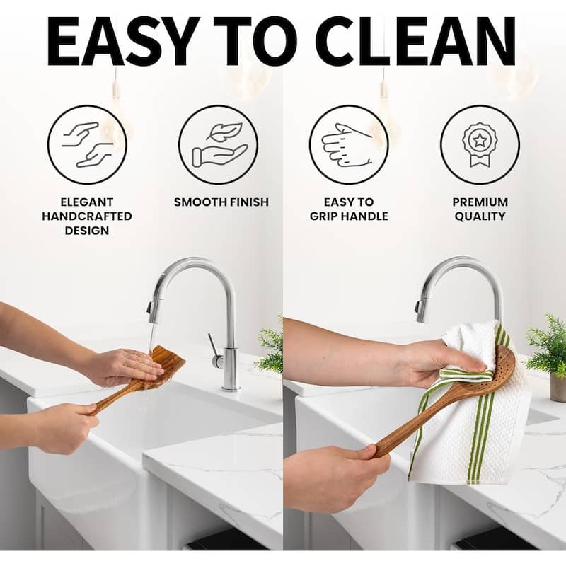 9-Piece Teak Wooden Utensils for Cooking