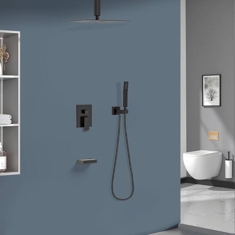 Topcraft 12-inch Ceiling Mount Square Shower System with Rough-in Valve - 12*12