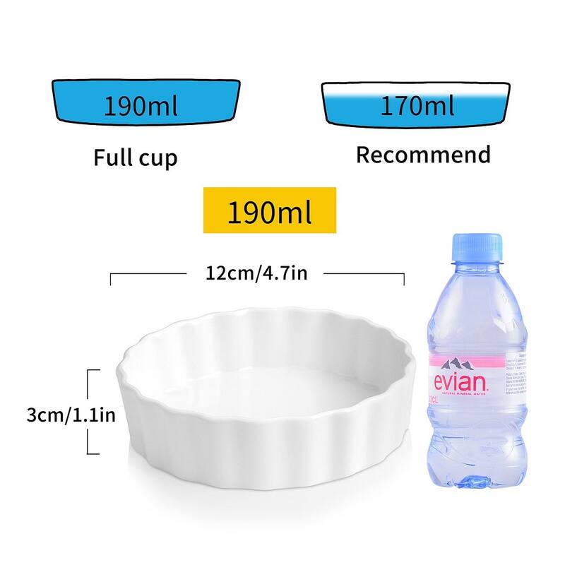 LOVECASA 6 oz Porcelain Mini Ramekins (Set of 6)