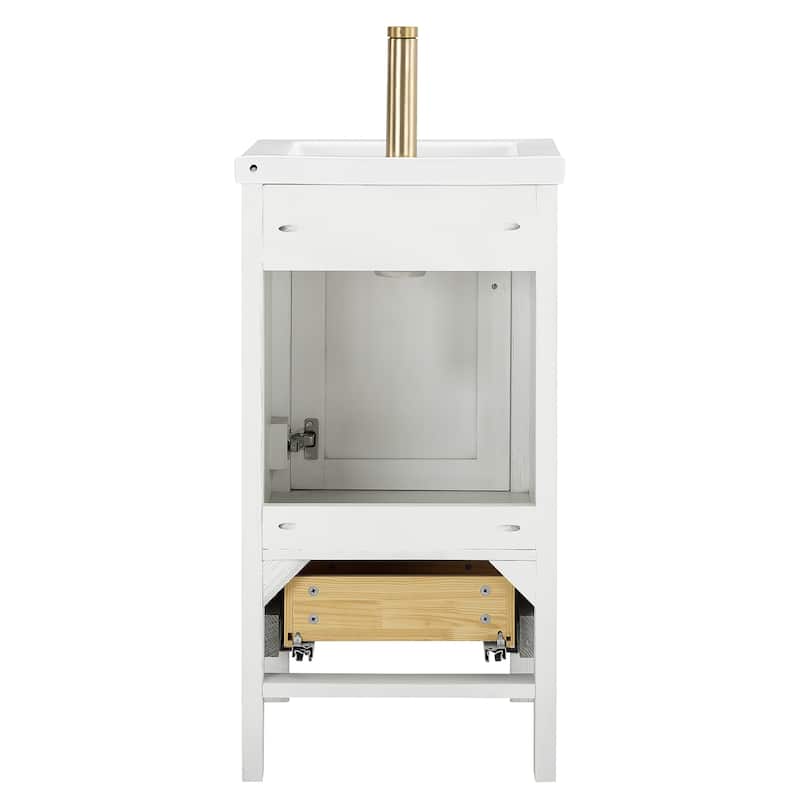 Gela Single Sink Bath Vanity with Drop-In Ceramic Basin without Mirror