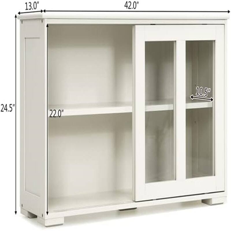 Stackable Buffet Storage Sideboard - 41.9"D x 13"W x 24.5"H