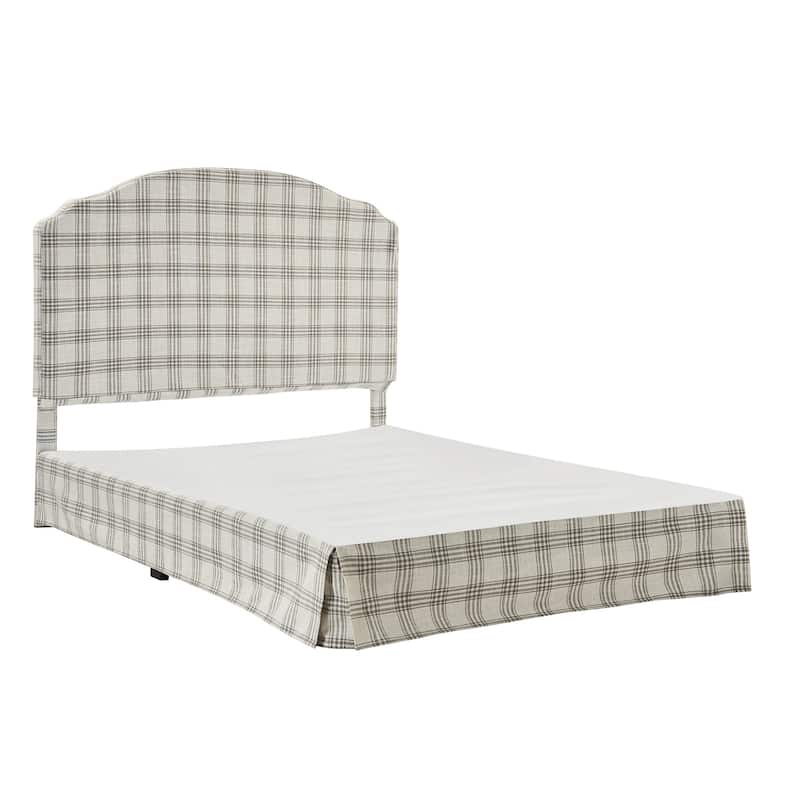 Kristian Traditional Bedroom Machine Washable Slipcovered Bed with Variety Fabric Choice Set-QB by HULALA HOME