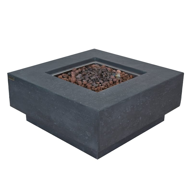 Elementi Manhattan Dark Grey Outdoor Fire Pit Table - 36 Inches