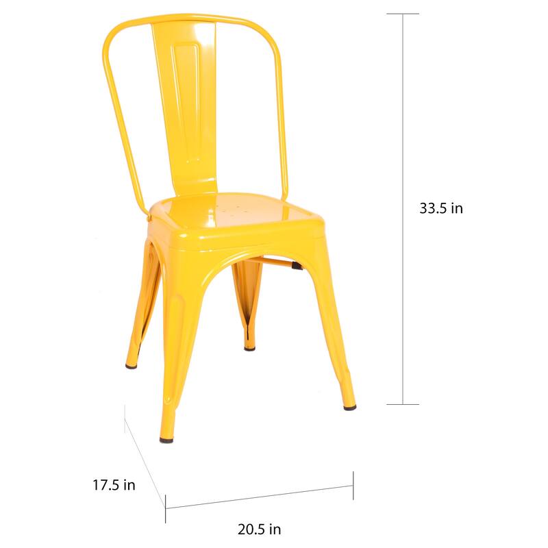 Industrial Stackable Metal Side Chair - N/A