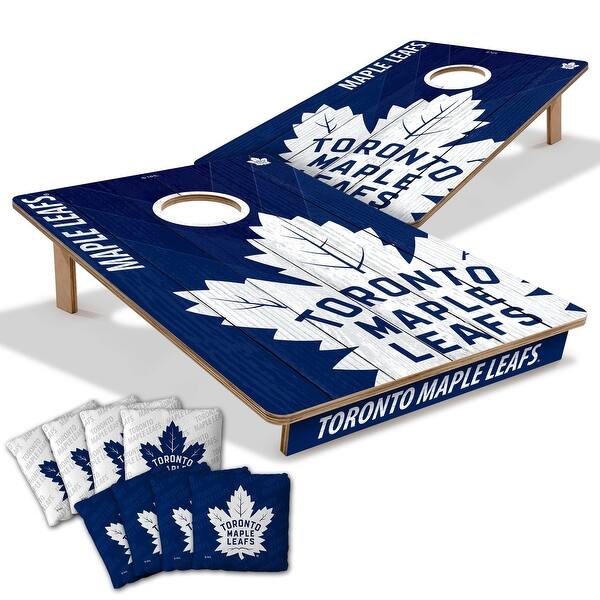 slide 2 of 7, Toronto Maple Leafs NHL Tailgate Cornhole Board Set Include Carrying Case