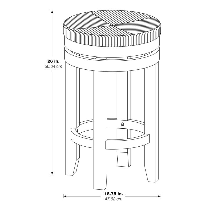 OS Home and Office Furniture 2-Pack 26" Swivel Counter Stool with Woven Seagrass Seat and Natural Woodgrain Frame