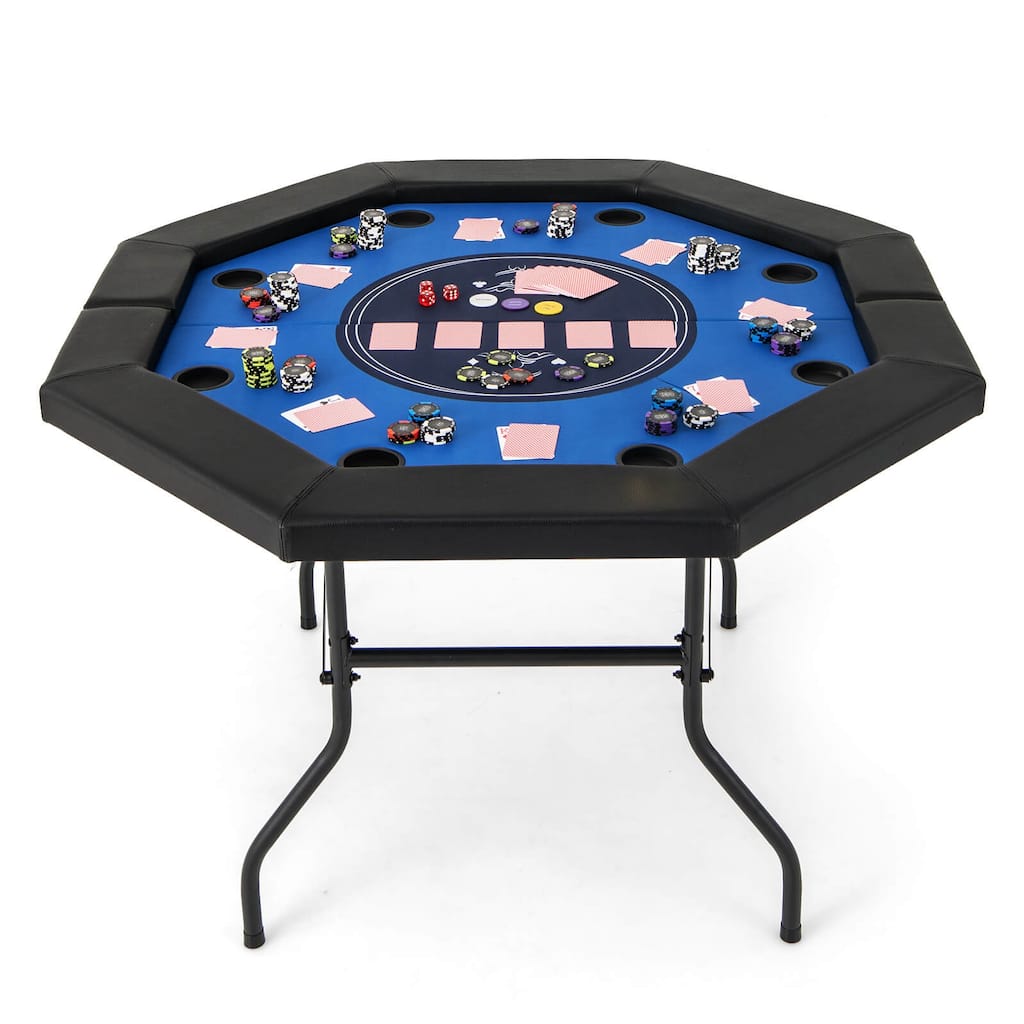 Costway 48" Foldable Poker Table for 8 Players Portable Blackjack - See Details