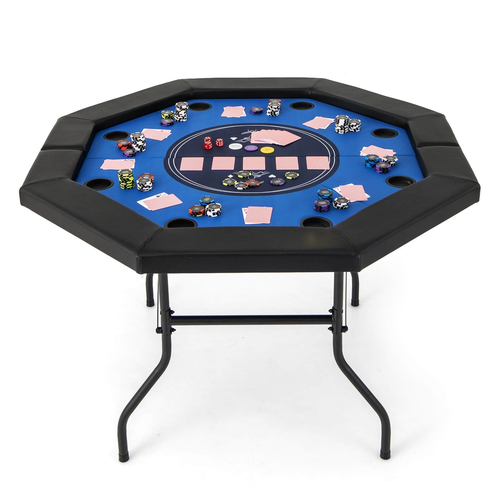 Costway 48" Foldable Poker Table for 8 Players Portable Blackjack - See Details