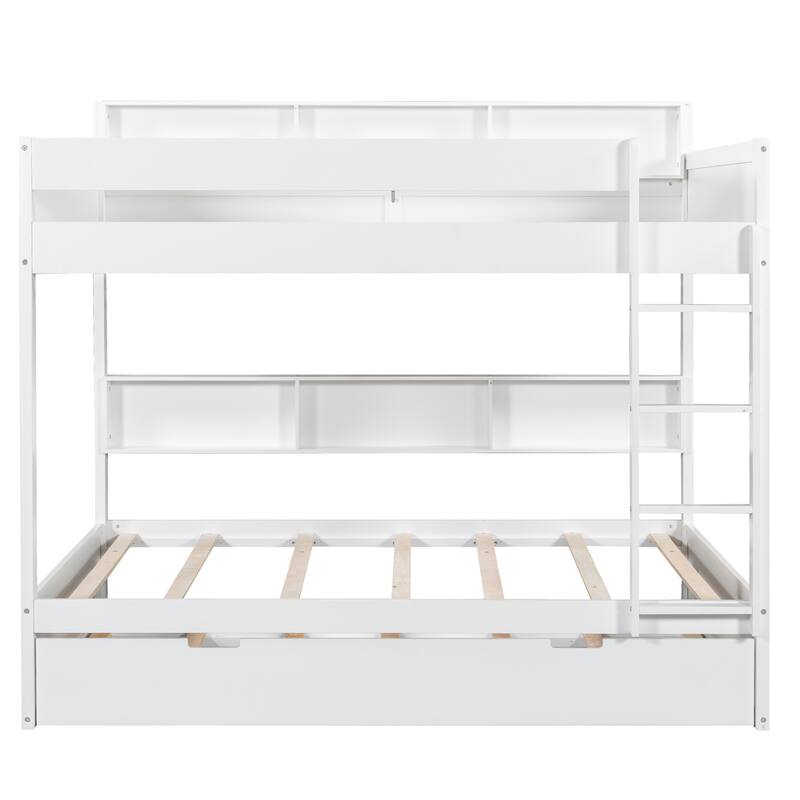 Bunk Bed with Trundle & Dual-Side Storage Shelves by Harper&Bright Designs